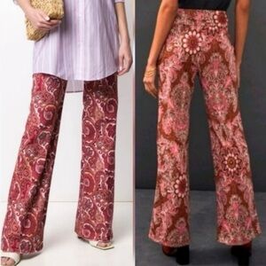 Maeve Anthropologie Maria Paisley Flare Pants Boho 70's Bell Bottoms
